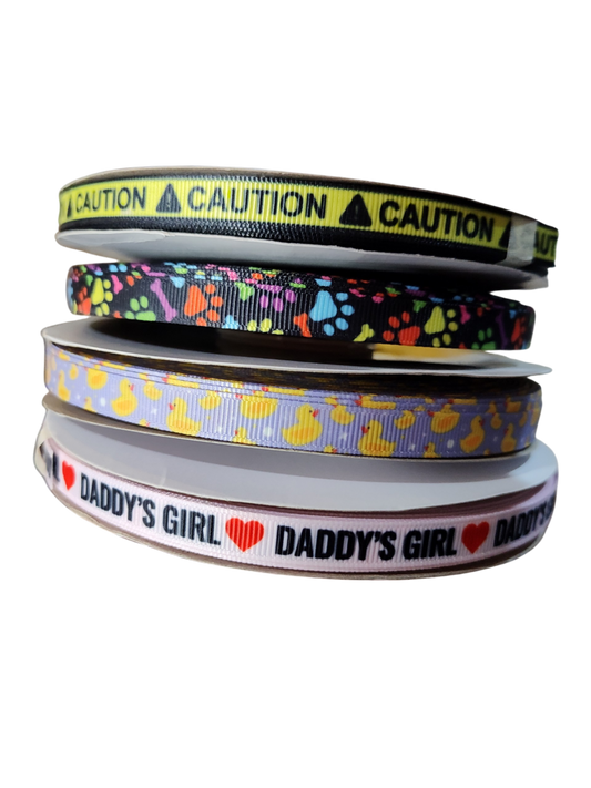 1/2" Rainbow Paws Black Nylon Dog Collar