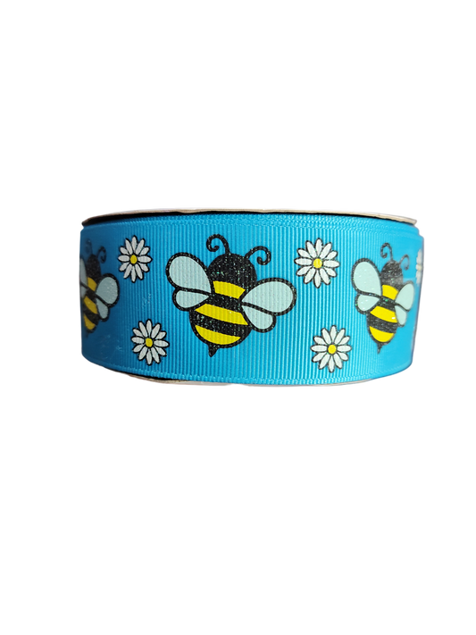 1.5" Wide Glitter Bees Nylon Dog Collar
