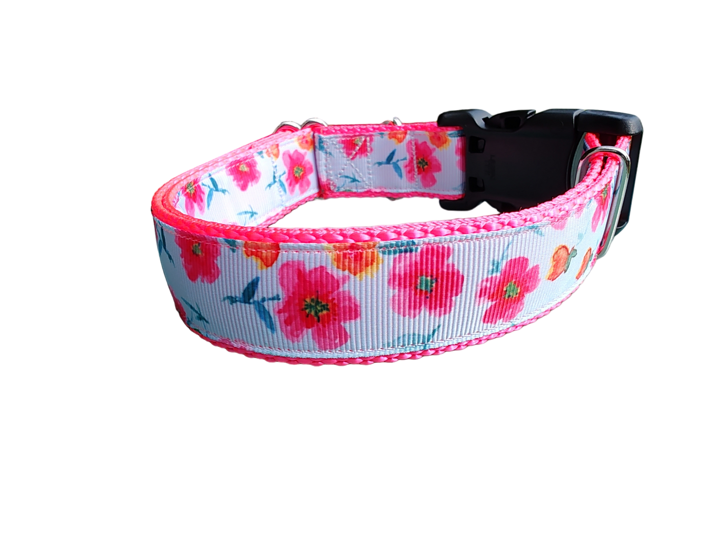 Bright Flowers Nylon Dog Collar