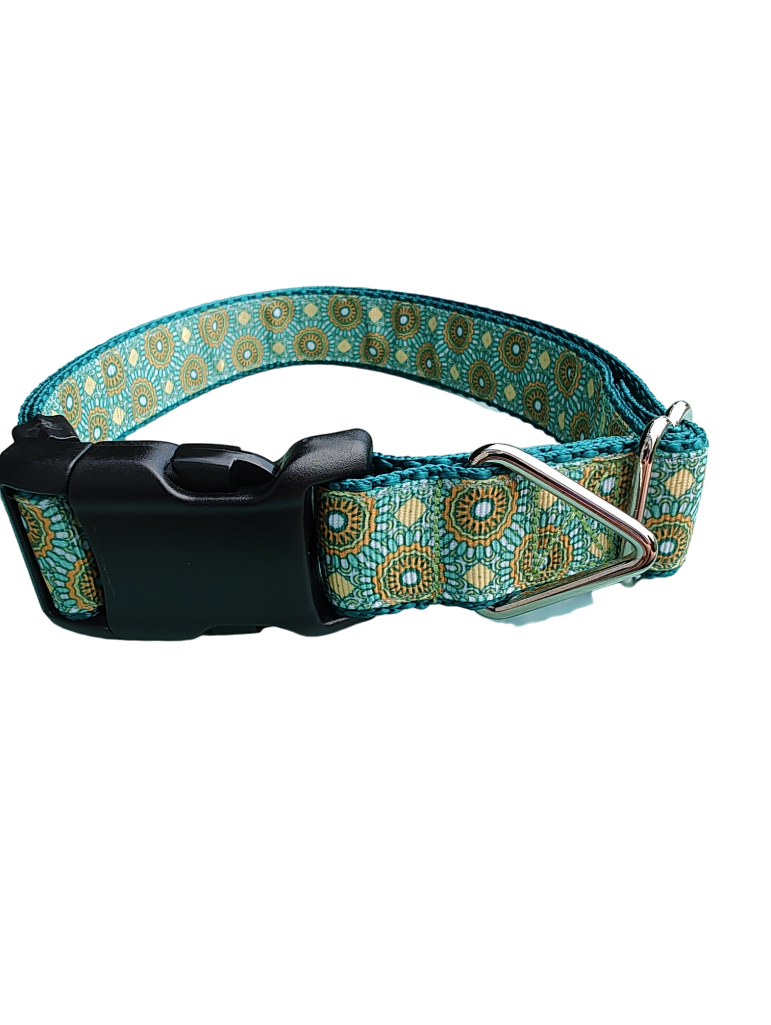 Green/Yellow Tribal Green Nylon Dog Collar MD, LG, XL, Leash - Doot's Pet LLC Collars For A Cause