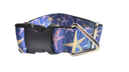 1.5" Wide Purple Starfish Nylon Dog Collar