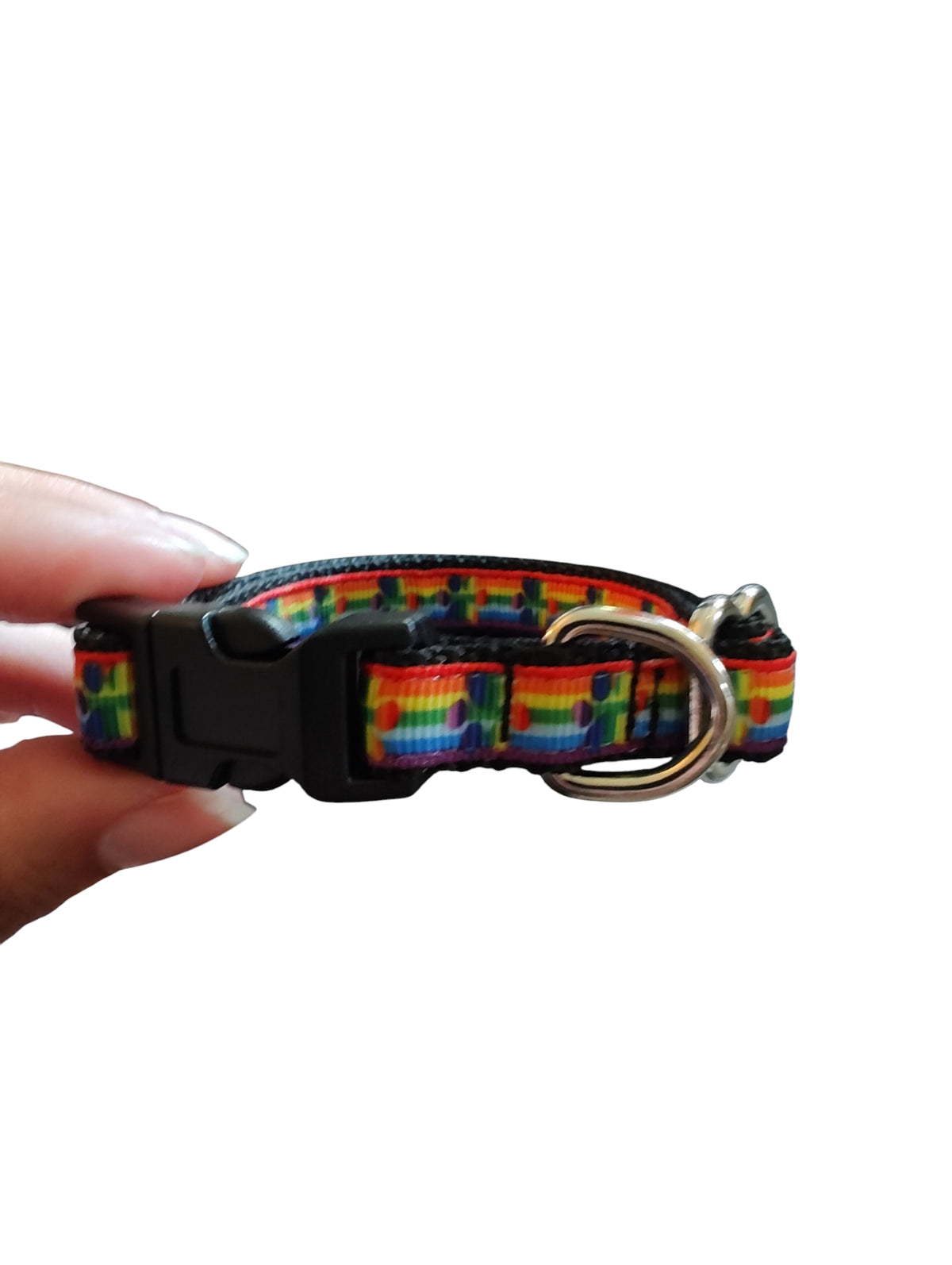 1/2" Rainbow Pride Paws Nylon Dog / Cat Collar