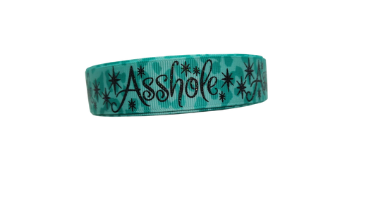 Asshole Blue Green Nylon Dog Collar