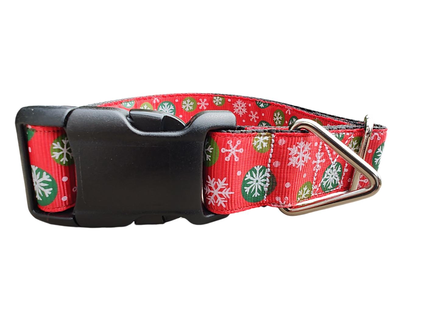 Snowflake Polka Dots Nylon Dog Collar