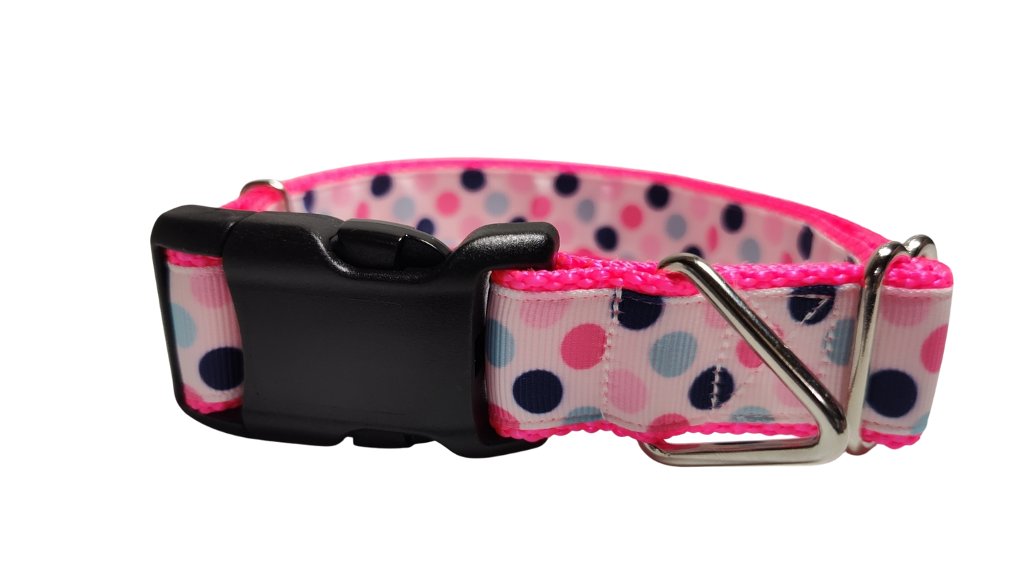 Polka Dots Pattern Nylon Dog Collar