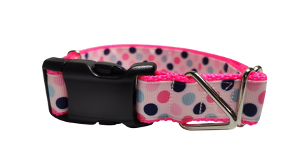 Polka Dots Pattern Nylon Dog Collar