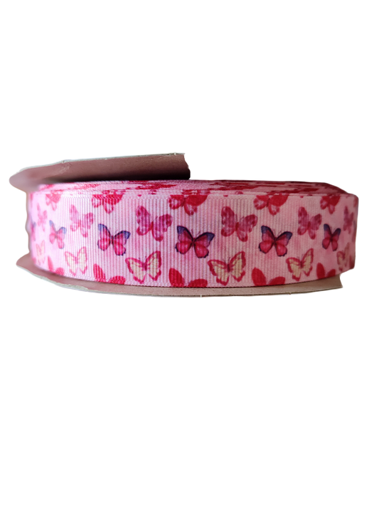 Pink Butterflies Nylon Dog Collar