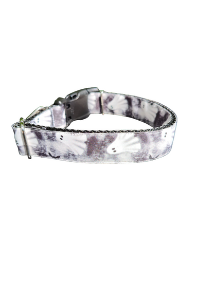 Black and White Ghosts Nylon Dog Collar