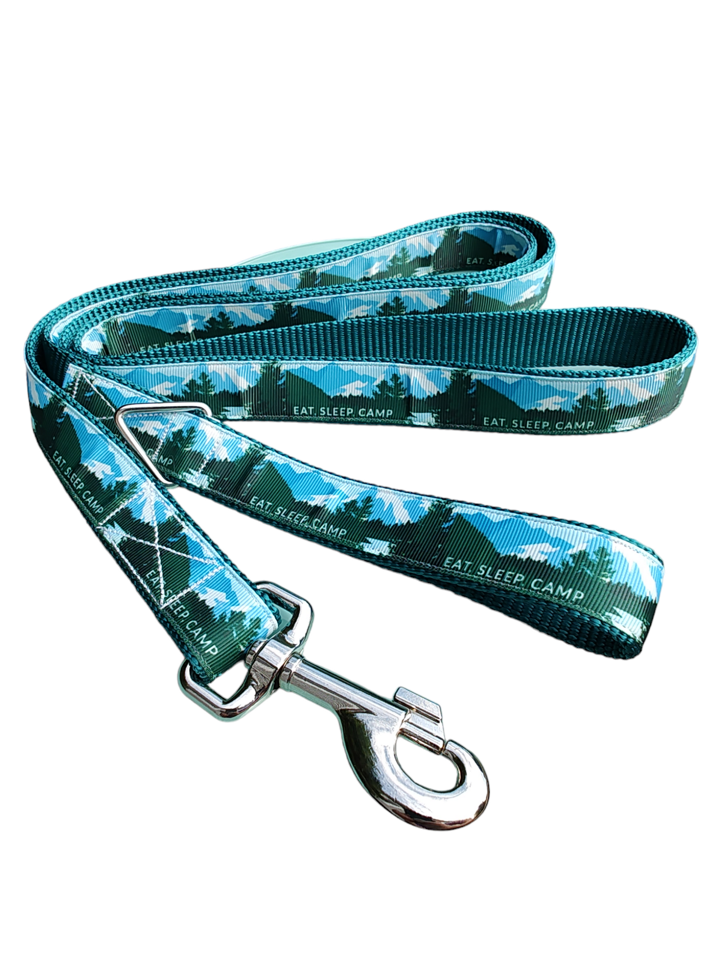 Eat, Sleep, Camp Super Heavy Nylon Dog Collar, Leash