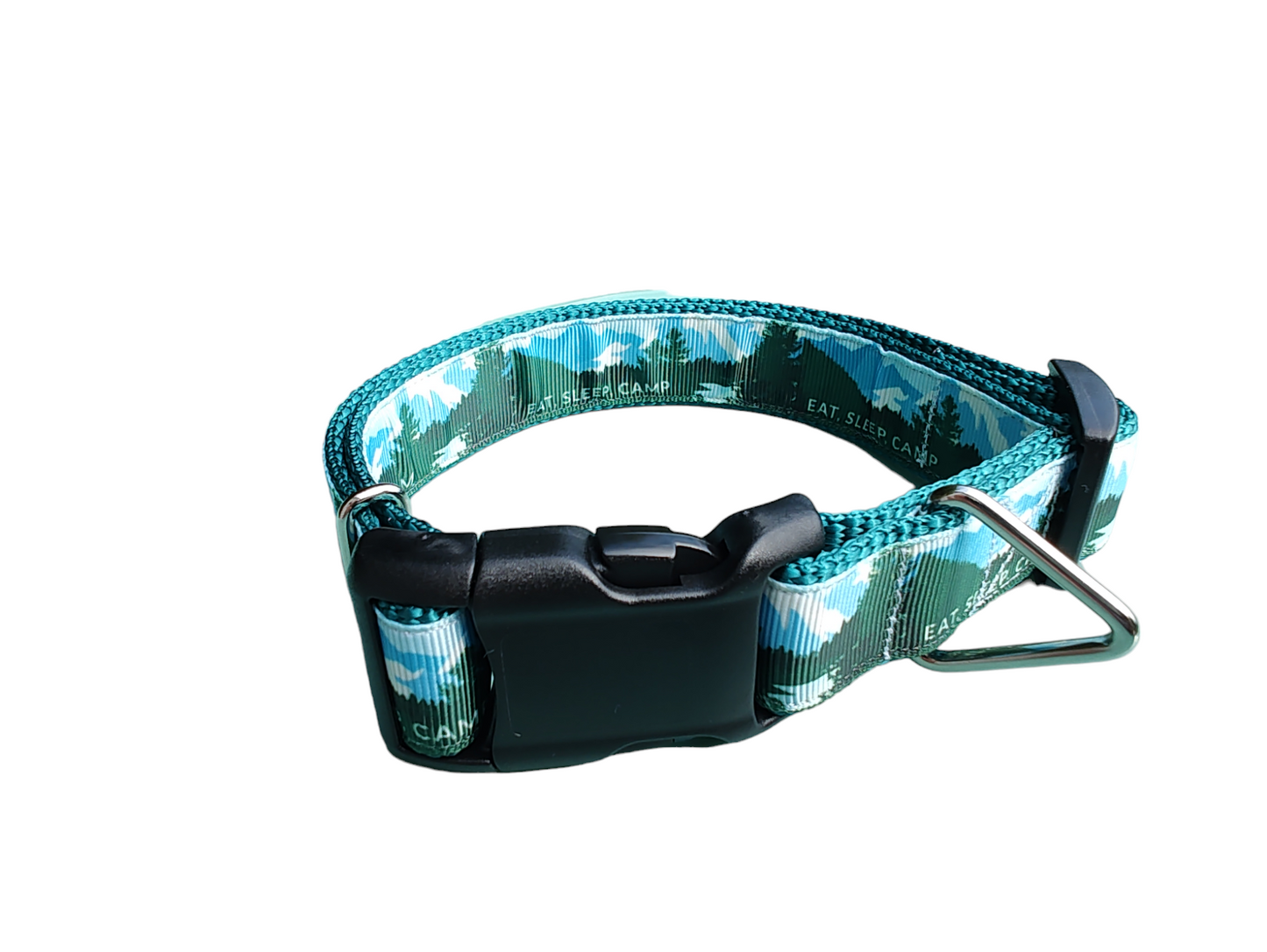 Eat, Sleep, Camp Super Heavy Nylon Dog Collar, Leash