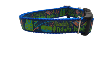 Daddy's Fishing Buddy Nylon Dog Collar