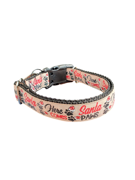 Santa Paws Nylon Dog Collar