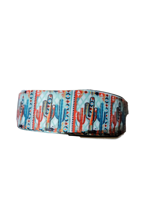 1.5" Wide Western Cacti Nylon Dog Collar