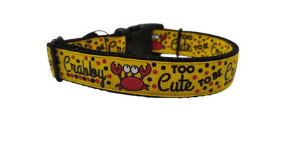 Too Cute To Be Crabby Nylon Dog Collar