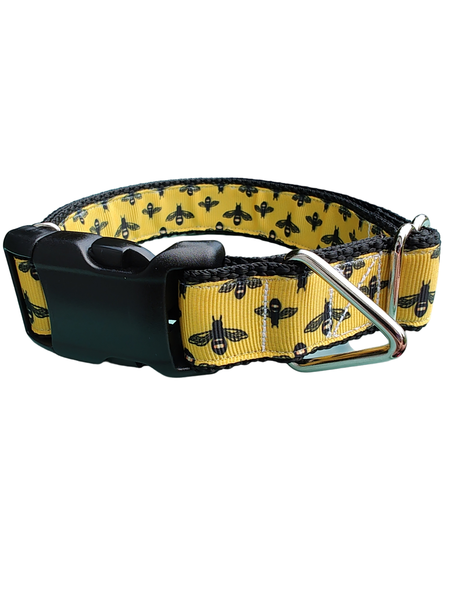 Bees On Yellow Nylon Dog Collar - Doot's Pet LLC Collars For A Cause