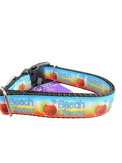 Beach Please Nylon Dog Collar