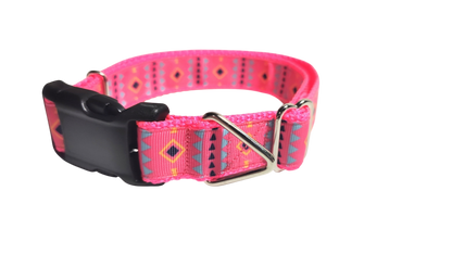 Pink Tribal 2 Nylon Dog Collar