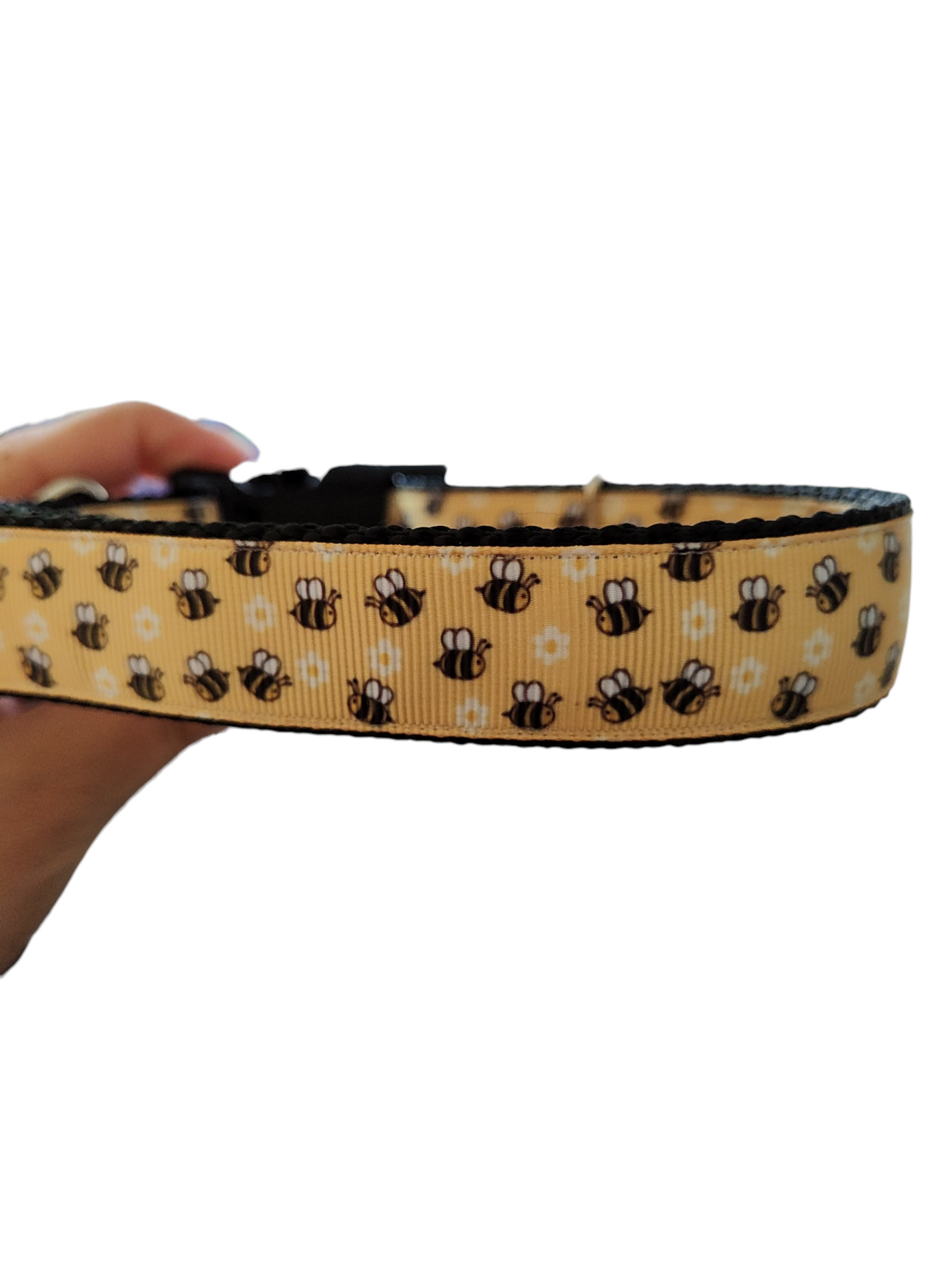 Bees and Flowers Nylon Dog Collar