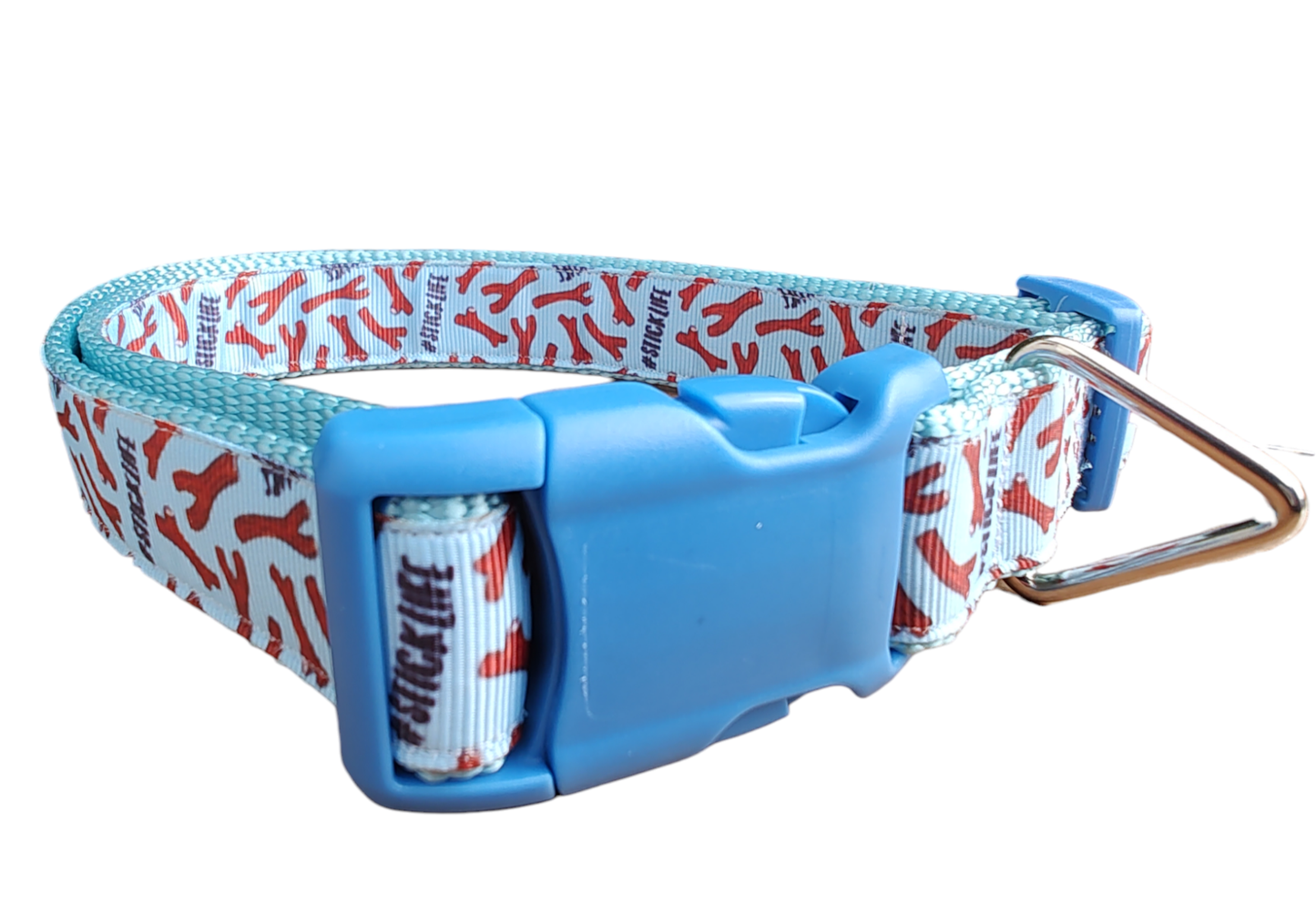 # Stick Life Light Blue Nylon Dog Collar MD, LG, XL, Leash, Martingale - Doot's Pet LLC Collars For A Cause