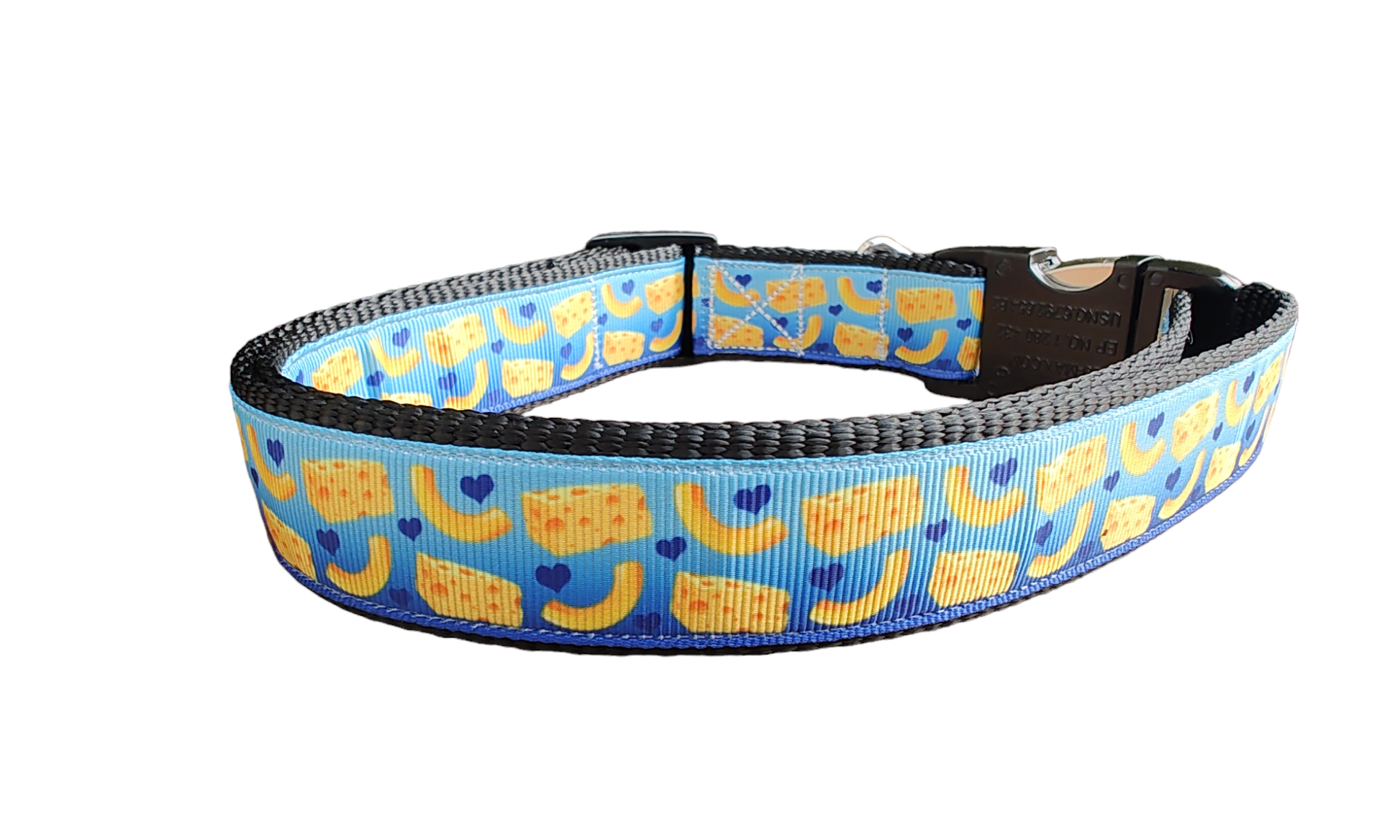 Mac And Cheese Black Nylon Dog Collar MD, LG, XL, Leash - Doot's Pet LLC Collars For A Cause