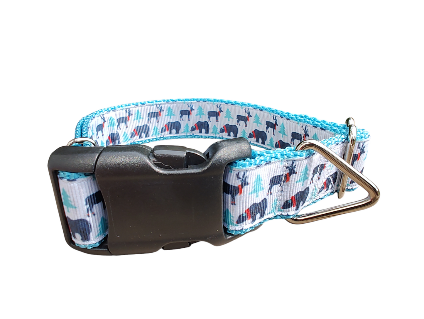 Bears and Deer Winter Nylon Dog Collar