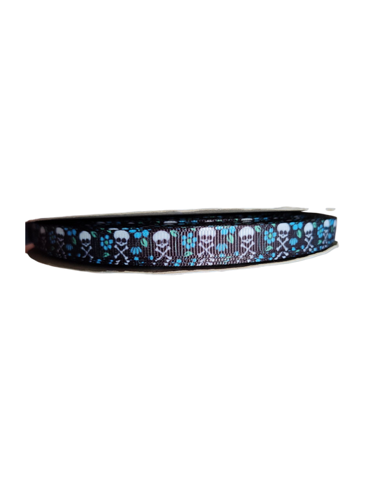 1/2" Skulls & Flowers Nylon Dog / Cat Collar