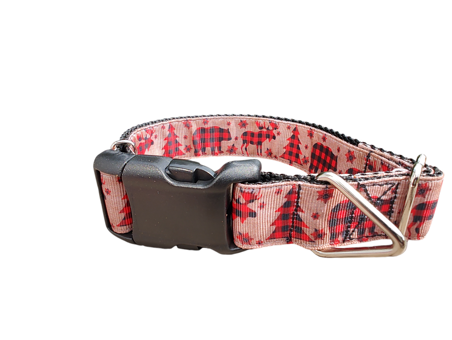 Plaid Forest Nylon Dog Collar