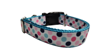 Polka Dots Pattern Nylon Dog Collar