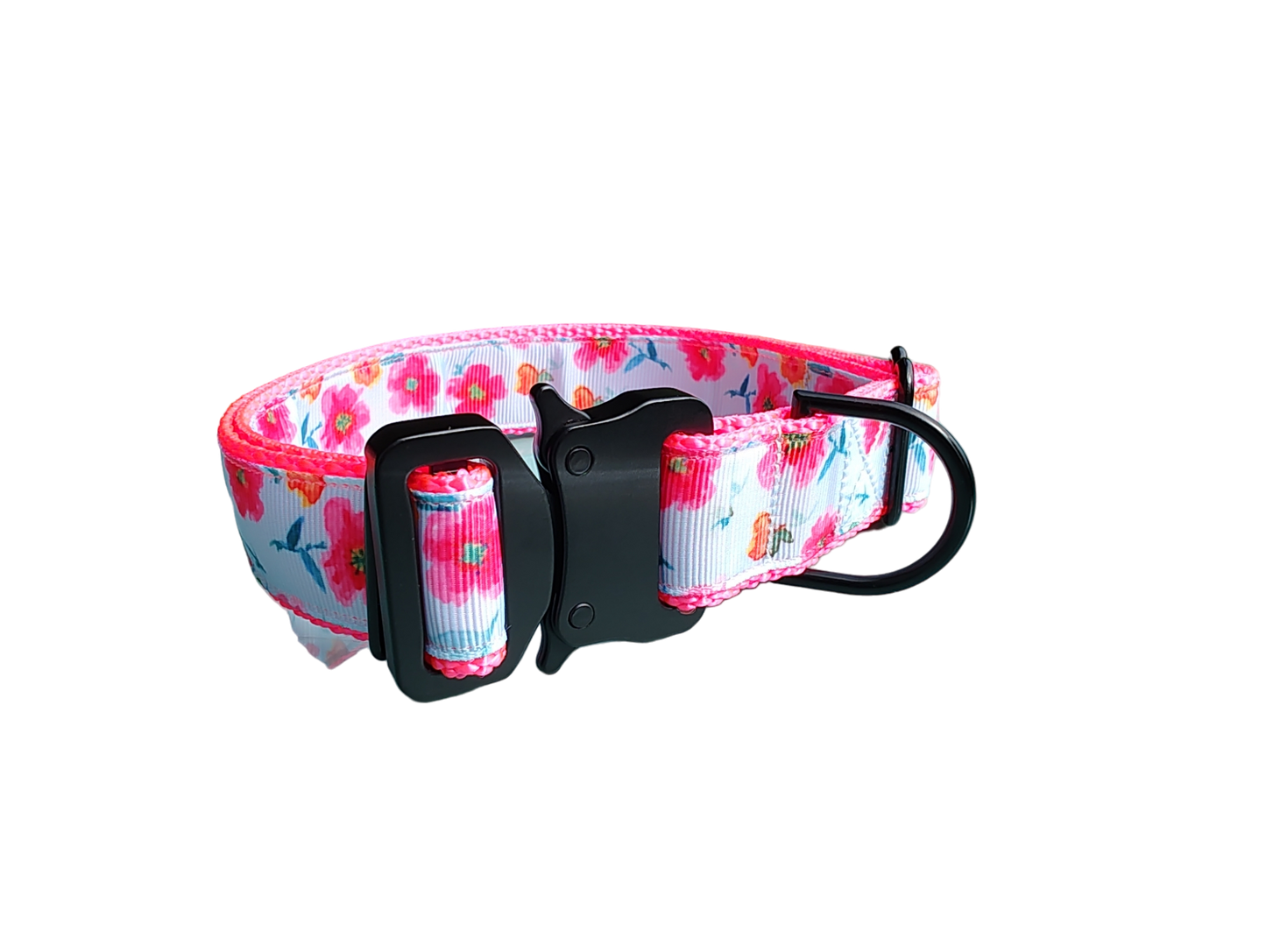 Bright Flowers Nylon Dog Collar