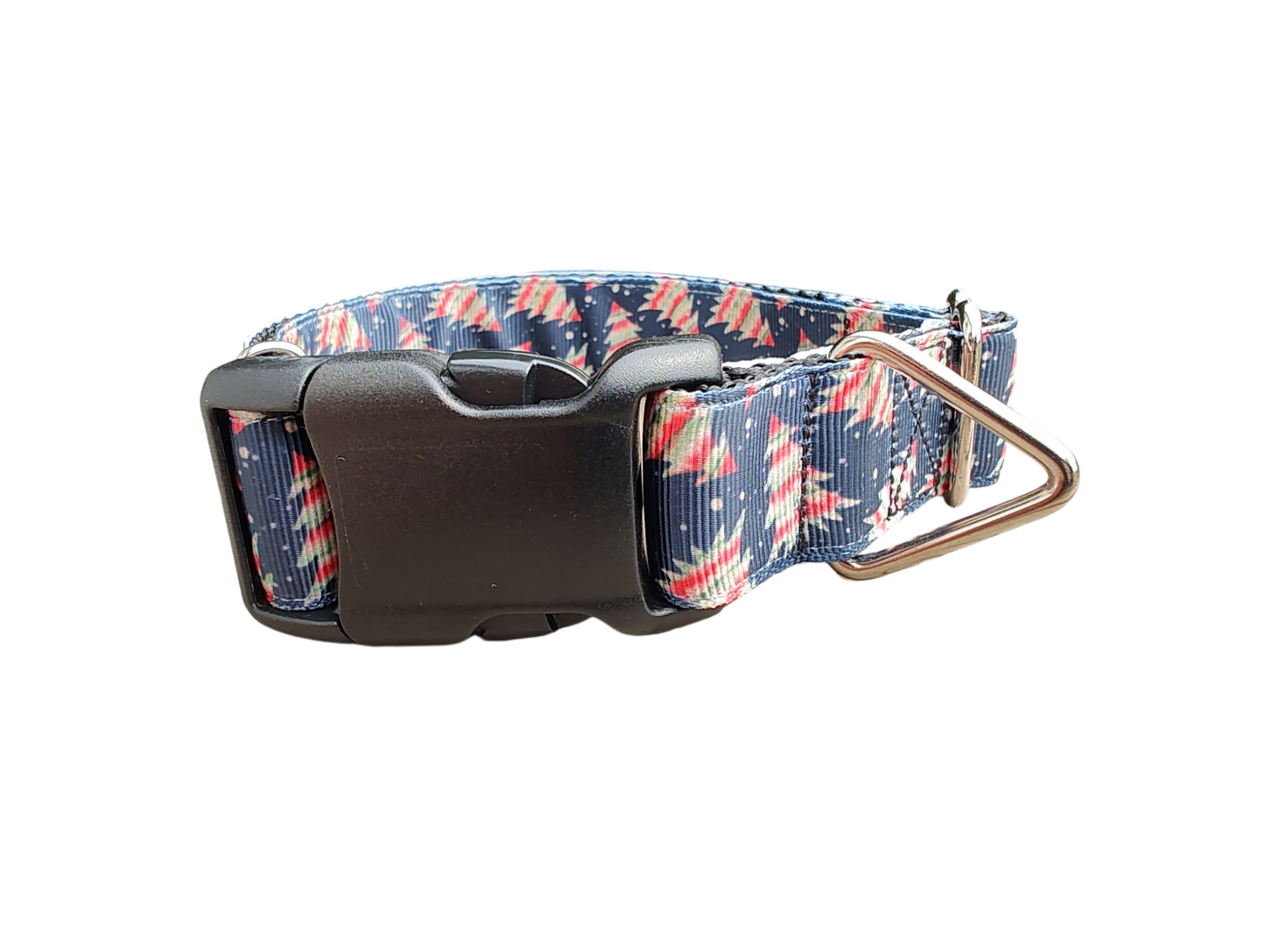 Striped Trees Christmas Nylon Dog Collar