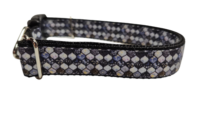 Grey Mosaic Nylon Dog Collar