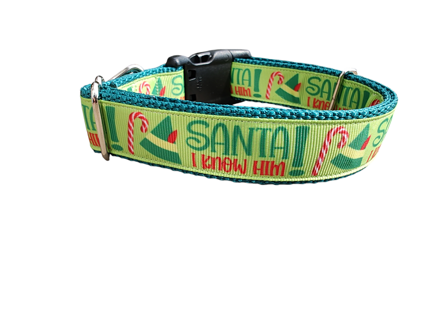 Santa I Know Him! Christmas Nylon Dog Collar - Doot's Pet LLC Collars For A Cause