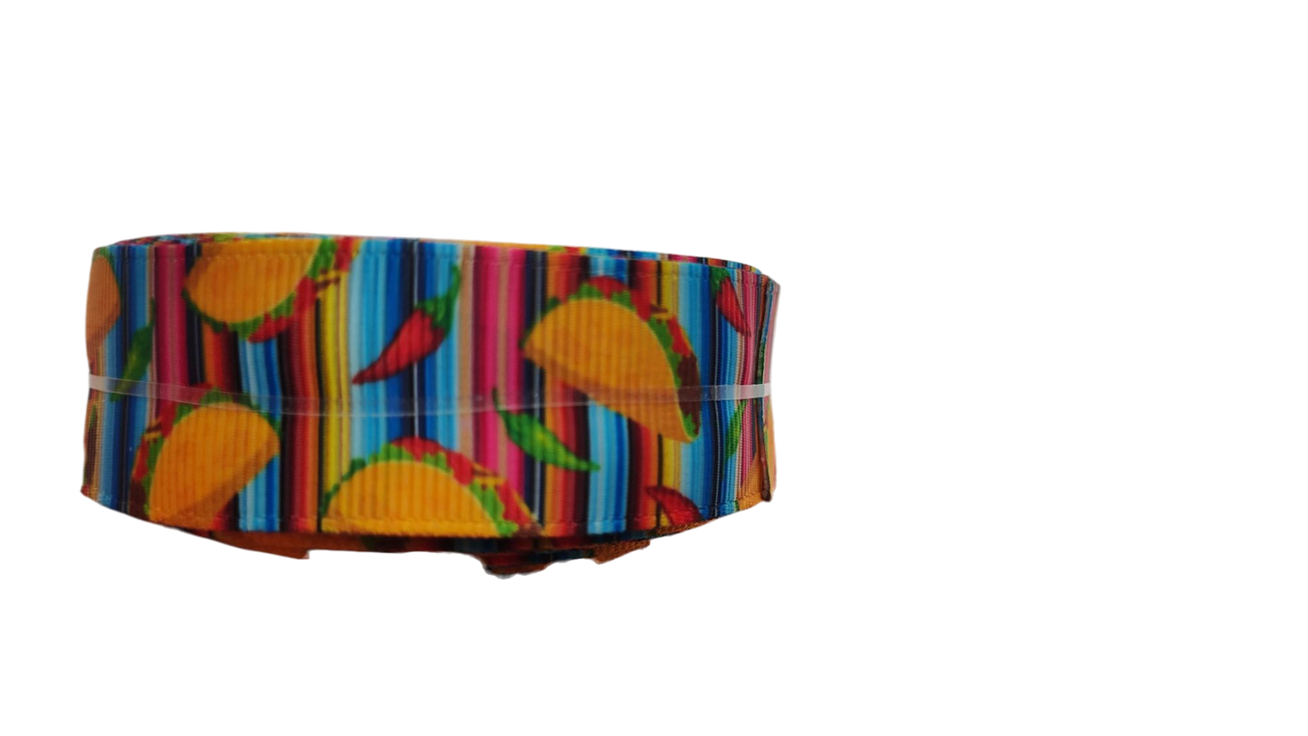Sarape Tacos Nylon Dog Collar