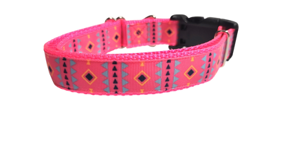 Pink Tribal 2 Nylon Dog Collar