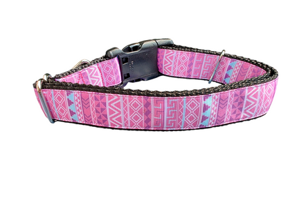 Pink Patterns Nylon Dog Collar