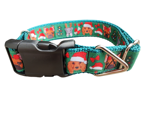 Christmas Pups Nylon Dog Collar