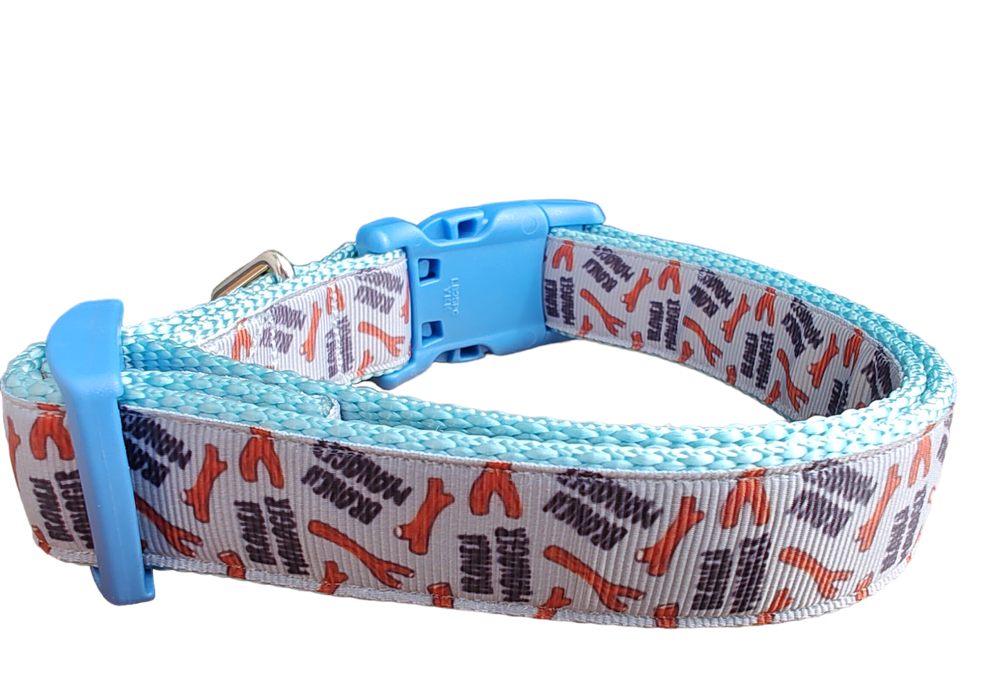 Branch Manager Light Blue Nylon Dog Collar MD, LG, XL, Leash, Martingale - Doot's Pet LLC Collars For A Cause