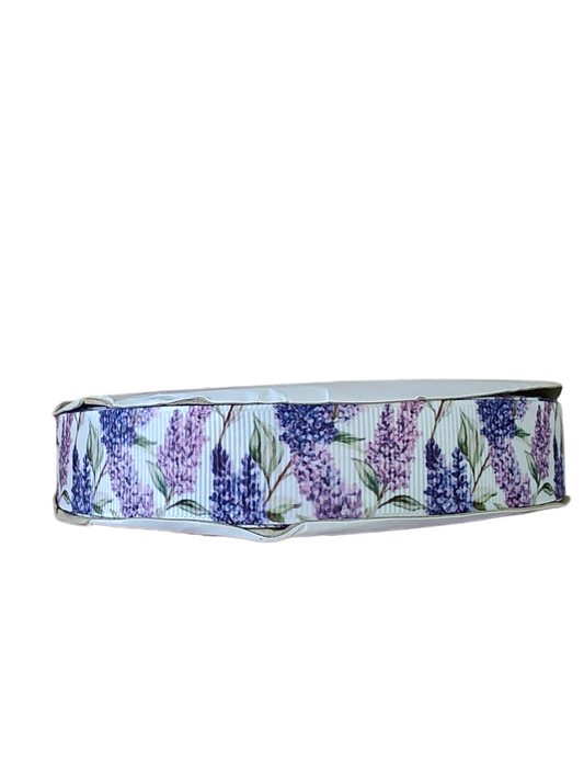 Lilac Flowers Nylon Dog Collar
