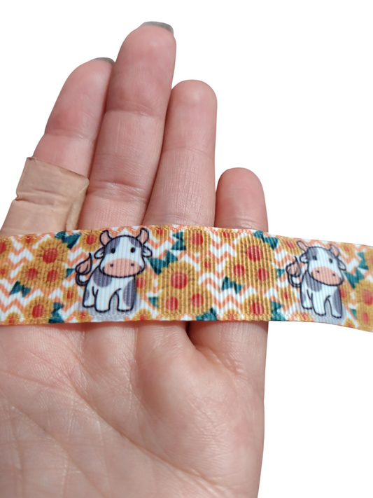 Cows and Sunflowers Nylon Dog Collar