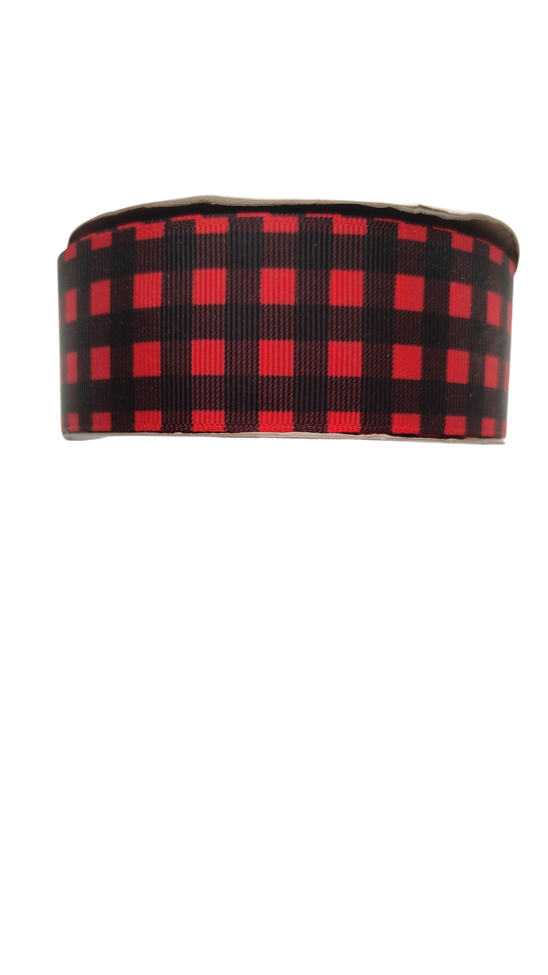 1.5" Wide Red Plaid Nylon Dog Collar
