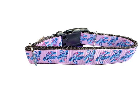 Pink Purple Sea Turtles Nylon Dog Collar