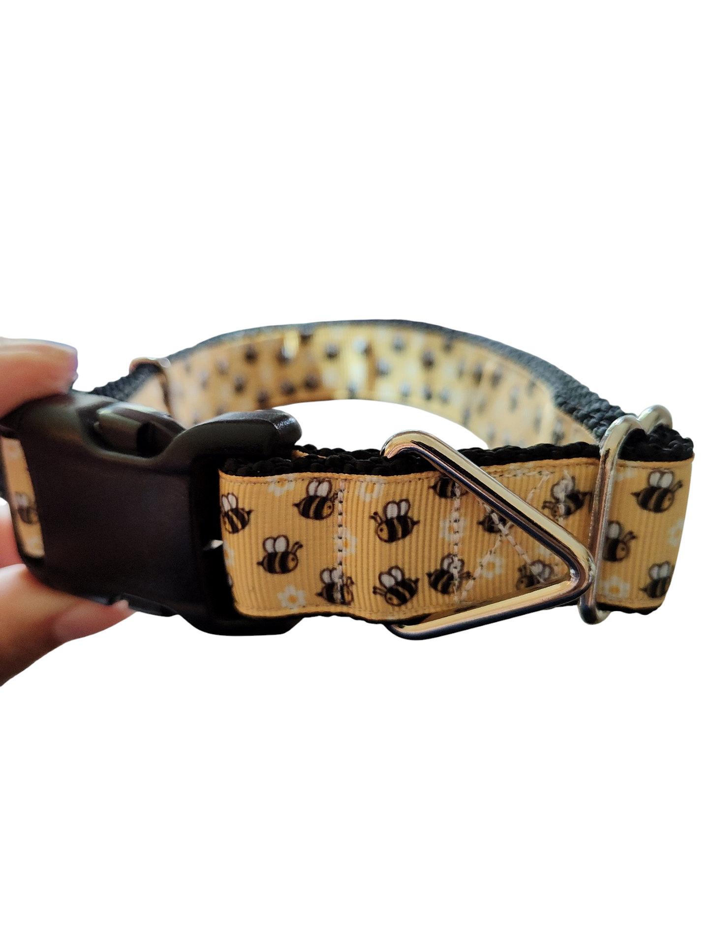 Bees and Flowers Nylon Dog Collar