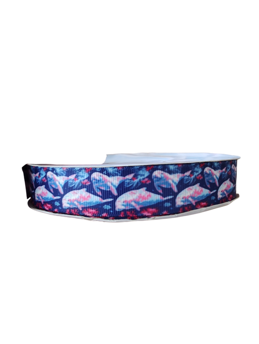 Dolphin and Manatee Nylon Dog Collar
