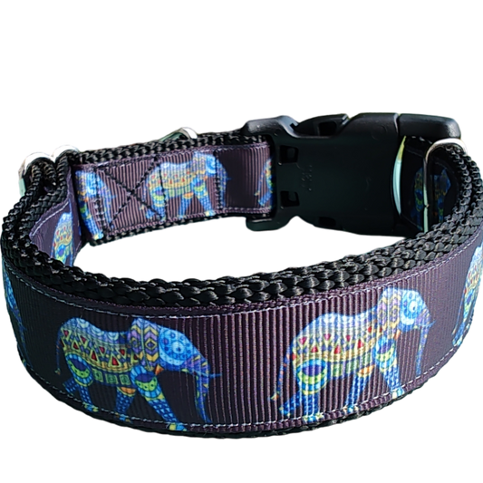 Mandala Elephant Nylon Dog Collar - Doot's Pet LLC Collars For A Cause