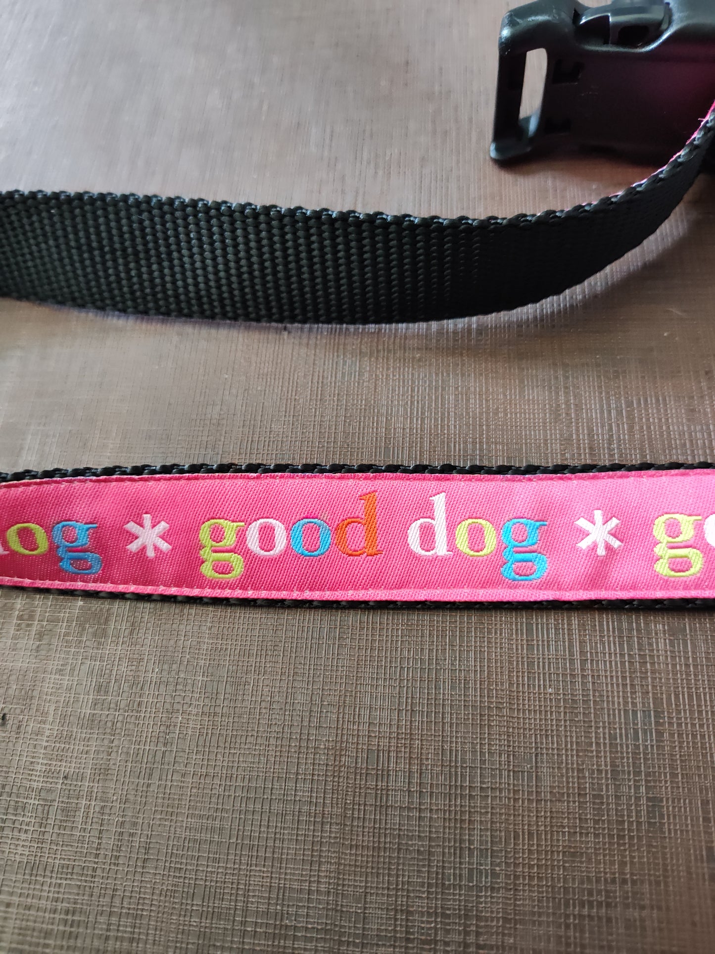 Good Dog Pink Nylon Dog Collar