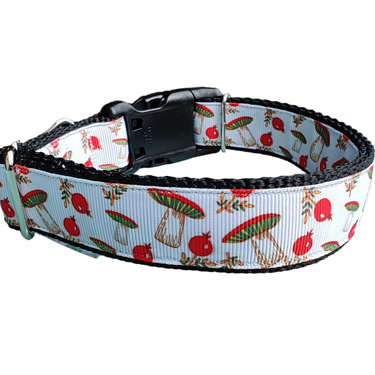 Mushrooms and Berries Nylon Dog Collar - Doot's Pet LLC Collars For A Cause