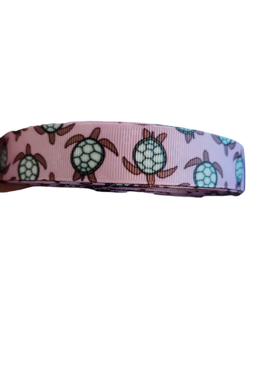 Little Pink Sea Turtles Nylon Dog Collar