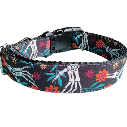 Halloween Skeleton Hands Nylon Dog Collar - Doot's Pet LLC Collars For A Cause
