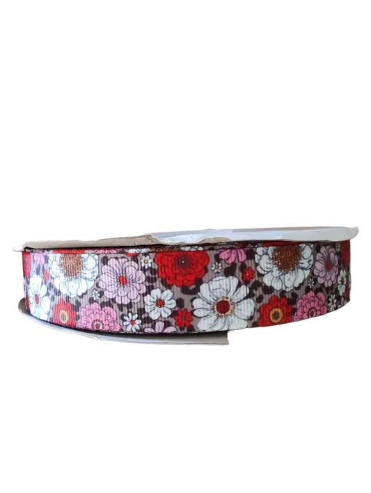 Retro Floral Nylon Dog Collar