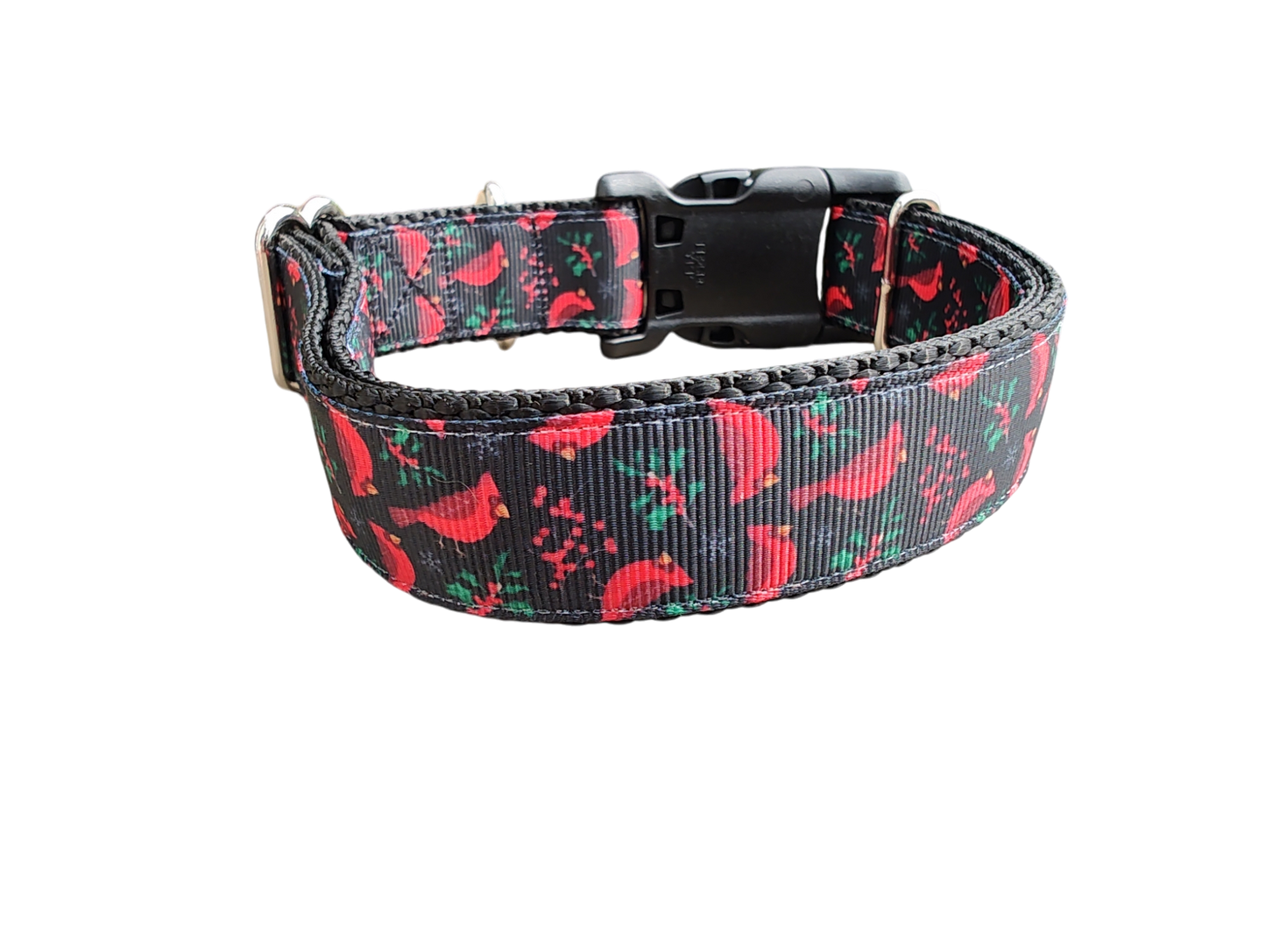 Christmas Cardinal Nylon Dog Collar